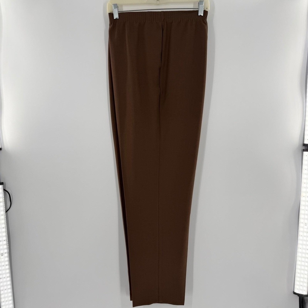 Allison Daley Womens Brown Elastic Waist Straight Leg Dress Pants Size 16